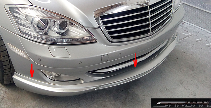 Custom Mercedes S Class  Sedan Front Lip/Splitter (2007 - 2009) - $349.00 (Part #MB-050-FA)